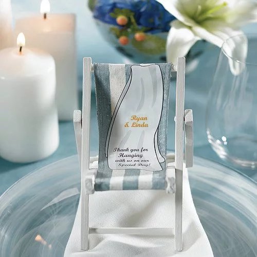 Folding Beach Chair Place Card Holders Wedding Favours